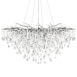 Люстра подвесная с прозрачными стеклянными подвесками в форме капель Диаметр 100 см Droplet Chandelier варинант исполнения - 16 | Loft Concept в Краснодаре