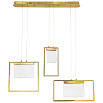 Подвесной геометрический светильник со стеклом Rectangle Geometry Trio Glass Chandelier варинант исполнения - 2 | Loft Concept в Краснодаре