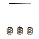 Люстра с тремя плафонами из серого граненого стекла Smoked Prism варинант исполнения - 2 | Loft Concept в Краснодаре