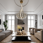 Люстра подвесная из металла с хрустальными прозрачными подвесками Quasar 81 варинант исполнения - 6 | Loft Concept в Краснодаре