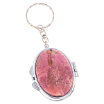 Зеркало брелок складное двухстороннее из натурального камня Родонит Stone Mirrors варинант исполнения - 1 | Loft Concept в Краснодаре