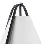 Торшер с черным каркасом и белым тканевым абажуром в форме конуса Stylish Solution варинант исполнения - 2 | Loft Concept в Краснодаре