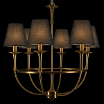 Люстра на металлическом основании бронзового цвета с 6-ю черными конусовидными абажурами Dignity варинант исполнения - 7 | Loft Concept в Краснодаре