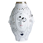 Ваза с декоративными лицами и графическими элементами в виде сердец и символов Faces of Imagination варинант исполнения - 1 | Loft Concept в Краснодаре