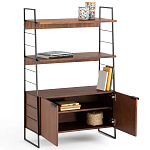 Стеллаж из стали и орехового дерева Derek Wood Rack варинант исполнения - 3 | Loft Concept в Краснодаре