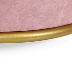 Банкетка круглая пыльно-розовый велюр на 4-х металлических ножках золотого цвета SANJAY варинант исполнения - 3 | Loft Concept в Краснодаре