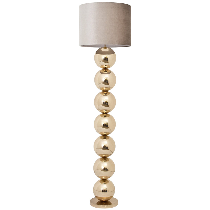 Торшер с основанием в виде сфер Balance Floor Lamp Gold Бежево-серый Золотой Торшер с основанием в виде сфер Balance Floor Lamp Gold Бежево-серый Золотой в Краснодаре | Loft Concept