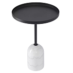 Кофейный столик с круглой чёрной столешницей и мраморным основанием Exquisite Practicality варинант исполнения - 1 | Loft Concept в Краснодаре