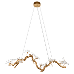 Люстра подвесная линейная с прозрачными стеклянными птичками на ветвях Serip Voa варинант исполнения - 2 | Loft Concept в Краснодаре