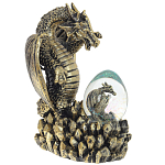Декоративная статуэтка Дракон и стеклянное яйцо Dragon and Glass Egg Gold Black варинант исполнения - 1 | Loft Concept в Краснодаре