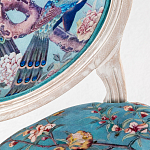 Стул из массива бука с изображением птиц и цветов Turquoise Beige Chinoiserie Garden Chair варинант исполнения - 2 | Loft Concept в Краснодаре