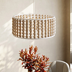 Люстра в форме цилиндра с вставками из деревянных бусин Wooden Beads варинант исполнения - 6 | Loft Concept в Краснодаре