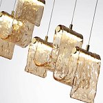 Подвесной светильник линейный с плафонами волнистой формы из фактурного стекла Big Wave варинант исполнения - 10 | Loft Concept в Краснодаре