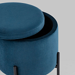 Синий пуф на черных ножках SANJAY варинант исполнения - 3 | Loft Concept в Краснодаре