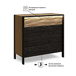 Комод 4 ящика с подсветкой на рельефном фасаде Warm Industrial варинант исполнения - 8 | Loft Concept в Краснодаре