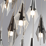 Люстра каскадная с 24-мя рельефными прозрачными плафонами в форме лепестков Glass Pod  варинант исполнения - 6 | Loft Concept в Краснодаре