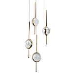 Люстра с 4-мя плафонами из хрустального шара Crystal Bubbles Gold Hanging Lamp варинант исполнения - 2 | Loft Concept в Краснодаре