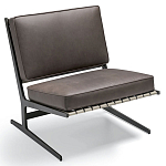 Дизайнерское кресло без подлокотников кожаное на металлическом каркасе PAULA Armchair варинант исполнения - 1 | Loft Concept в Краснодаре