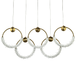 Линейная люстра с плафонами в виде пяти колец Five Rings Gilbertine Linear Chandelier варинант исполнения - 1 | Loft Concept в Краснодаре