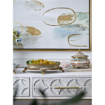 Чаша с цветочным орнаментом на бронзовых ножках Eden Garden варинант исполнения - 2 | Loft Concept в Краснодаре