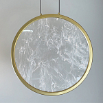 Светодиодный подвесной светильник круглой формы с металлической рамой золотого цвета Marble Glow 47 варинант исполнения - 3 | Loft Concept в Краснодаре