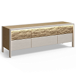 ТВ тумба 2 двери и 2 ящика с подсветкой на рельефном фасаде Warm Industrial варинант исполнения - 5 | Loft Concept в Краснодаре