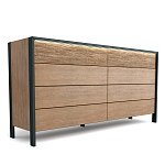 Комод 8 ящиков с подсветкой на рельефном фасаде Warm Industrial варинант исполнения - 5 | Loft Concept в Краснодаре