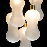 Люстра с 5-ю матовыми белыми стеклянными плафонами волнообразной формы Lucid Rain  варинант исполнения - 5 | Loft Concept в Краснодаре