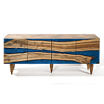 Стильный Буфет лофт 4 двери Cabinet Crimson River фасад эпоксидная смола  варинант исполнения - 1 | Loft Concept в Краснодаре