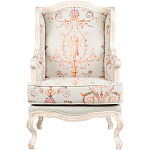 Кресло из массива бука серое с растительным орнаментом Raffael Floral Grey Armchair варинант исполнения - 1 | Loft Concept в Краснодаре