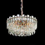 Круглая люстра с хрустальными подвесками на золотистом каркасе Gorgeous Crystal Light варинант исполнения - 6 | Loft Concept в Краснодаре