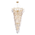 Люстра подвесная в форме перевернутой пирамиды с металлическими ветвями и прозрачными стеклянными подвесками Droplet Chandelier варинант исполнения - 2 | Loft Concept в Краснодаре