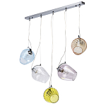 Люстра линейная с 5-ю разноцветными стеклянными плафонами Kaleido варинант исполнения - 2 | Loft Concept в Краснодаре