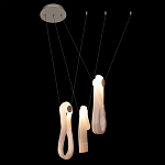 Подвесной светильник белого цвета с 3-мя изогнутыми плафонами Flow Loop варинант исполнения - 5 | Loft Concept в Краснодаре