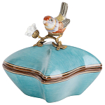 Фарфоровая шкатулка с птицей Eden Garden Blue варинант исполнения - 1 | Loft Concept в Краснодаре