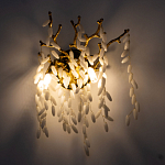 Бра золотого цвета с ветвями и белыми овальными стеклянными подвесками Droplet Chandelier варинант исполнения - 2 | Loft Concept в Краснодаре