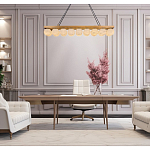 Люстра линейная прямоугольная с сферическими плафонами Phased Spheres варинант исполнения - 4 | Loft Concept в Краснодаре