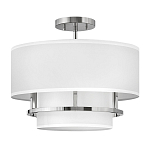Потолочный светильник с двухслойным белым текстильным абажуром Hinkley варинант исполнения - 20 | Loft Concept в Краснодаре