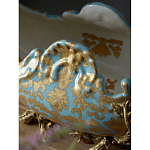 Чаша голубого цвета с оранментом и и бронзовыми фигурами леопардов Eden Garden варинант исполнения - 8 | Loft Concept в Краснодаре