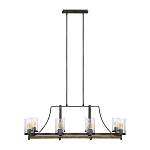 Люстра подвесная с восемью прозрачными стеклянными цилиндрическими плафонами в стиле лофт Feiss варинант исполнения - 2 | Loft Concept в Краснодаре