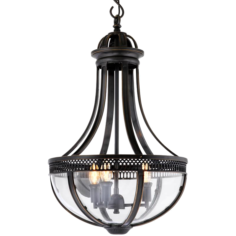 Люстра Lantern Capitol Hill S Bronze Темная бронза Прозрачный (Transparent) в Краснодаре | Loft Concept 
