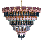 Люстра круглая с декором из разноцветных элементов в виде листьев Changing Seasons варинант исполнения - 4 | Loft Concept в Краснодаре