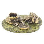 Подсвечник из бронзы и натурального камня змеевик Stone Candlestick варинант исполнения - 1 | Loft Concept в Краснодаре