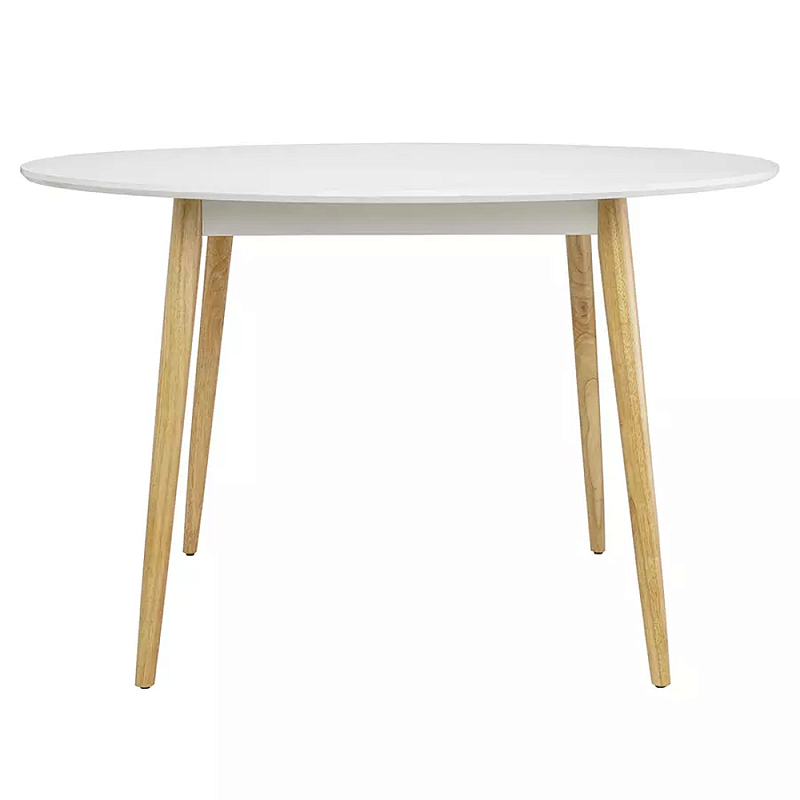 Круглый обеденный стол на 4-х ножках Round Dining Table Mateo Черный Белый в Краснодаре | Loft Concept 