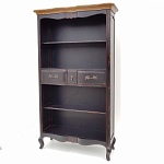 Стеллаж книжный из массива березы черного цвета с состаренным эффектом Vintage варинант исполнения - 2 | Loft Concept в Краснодаре