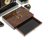 Настольный письменный набор с часами из природного камня обсидиана Royal Stone варинант исполнения - 4 | Loft Concept в Краснодаре