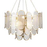 Люстра с многослойным эффектом из овальных элементов из непрозрачного стекла Conformation варинант исполнения - 1 | Loft Concept в Краснодаре