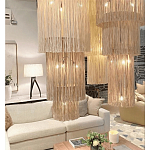 Люстра круглая трехъярусная из бахромы Milk Gradient Braided Fringe варинант исполнения - 4 | Loft Concept в Краснодаре