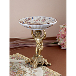 Чаша с цветочным орнаментом на ножке в виде бронзового ангела Eden Garden варинант исполнения - 5 | Loft Concept в Краснодаре