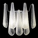 Бра с подвесками из рифленного стекла в форме капель на основании цвета хром Textured Glass варинант исполнения - 1 | Loft Concept в Краснодаре